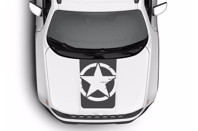 Shredded star graphics hood decals for Jeep Renegade