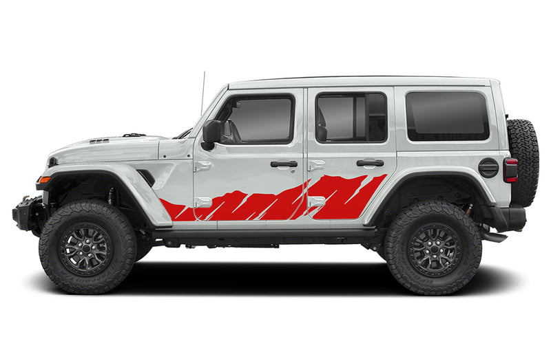 Shred stripe door graphics decals compatible with Jeep Wrangler JL