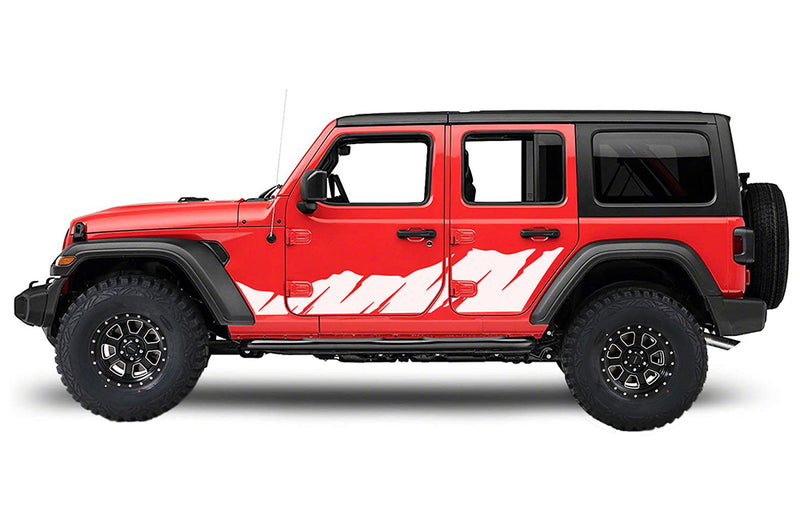 Shred stripe door graphics decals compatible with Jeep Wrangler JL