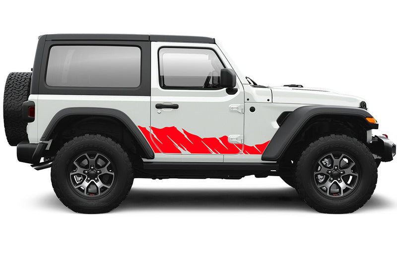 Shred stripes door graphics decals compatible with Jeep Wrangler JL 2 doors