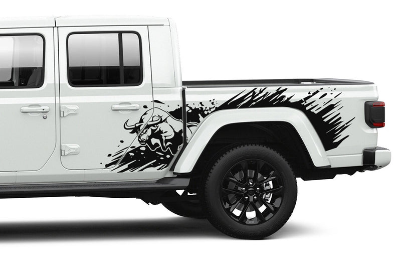 Side back bull splash graphics decals compatible with Jeep Gladiator JT