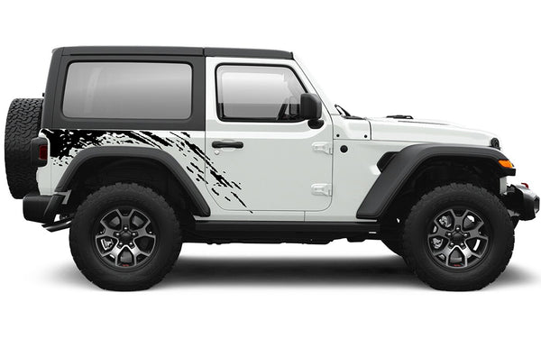 Side back splash graphics decals compatible with Jeep Wrangler JL 2 doors