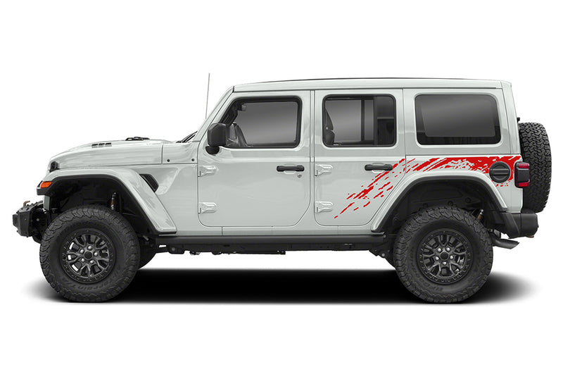 Side back splash graphics decals compatible with Jeep Wrangler JL