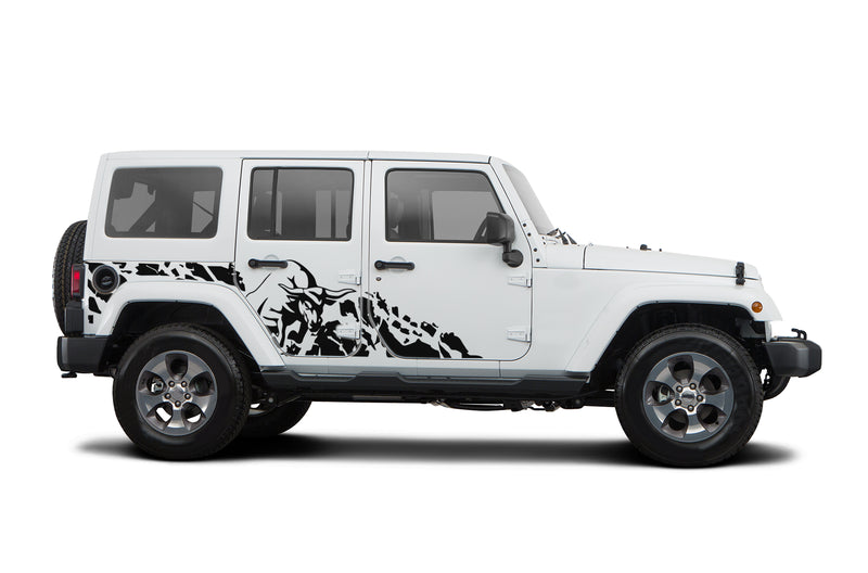 Side bull splash decals graphics compatible with Jeep Wrangler JK