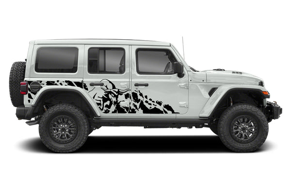 Side bull splash graphics decals compatible with Jeep Wrangler JL