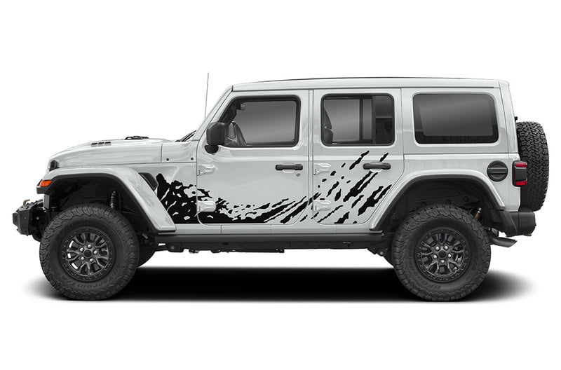 Side door splash graphics decals compatible with Jeep Wrangler JL