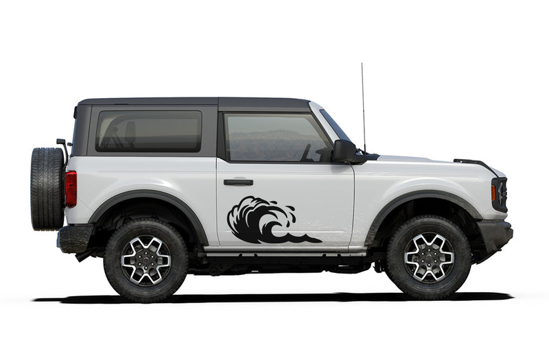 Side door wave decals graphics compatible with Ford Bronco 2 doors