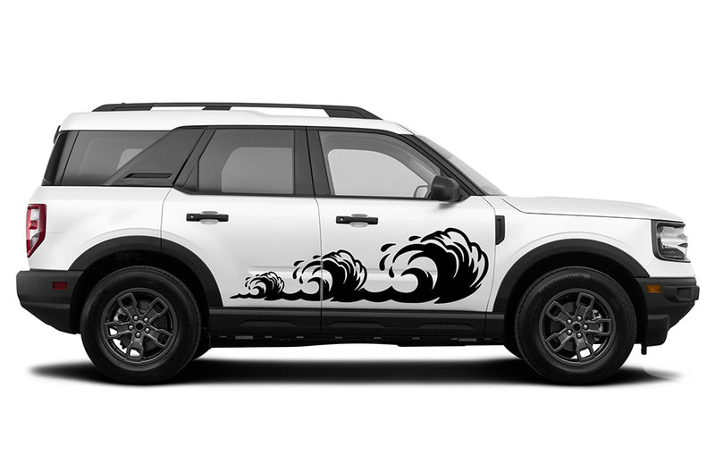 Side door wave graphics decals compatible with Ford Bronco Sport