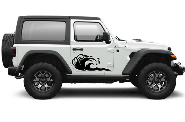 Side door wave graphics decals compatible with Jeep Wrangler JL 2 doors