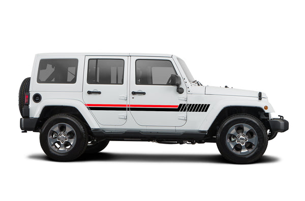 Hash lines stripes decals graphics compatible with Jeep Wrangler JK