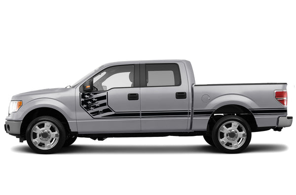 Side line US flag stripes graphics decals for Ford F150 2009-2014