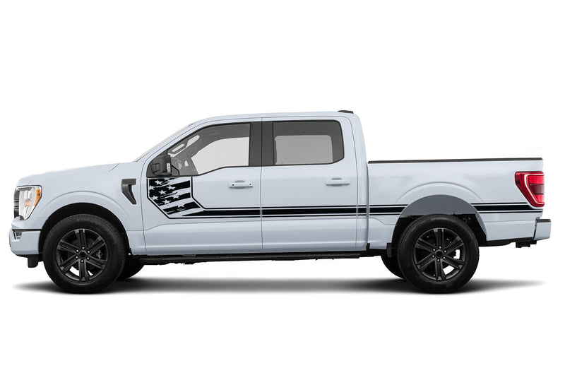 Side line US flag stripes graphics decals for Ford F150