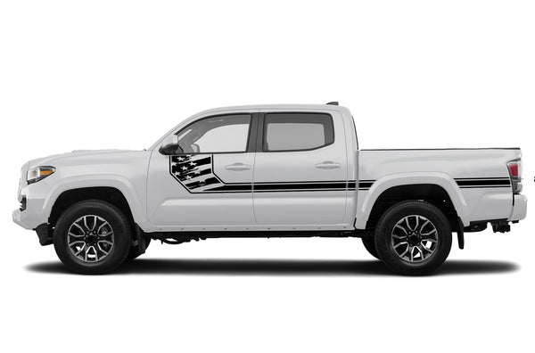 Side line US flag stripes graphics decals for Toyota Tacoma