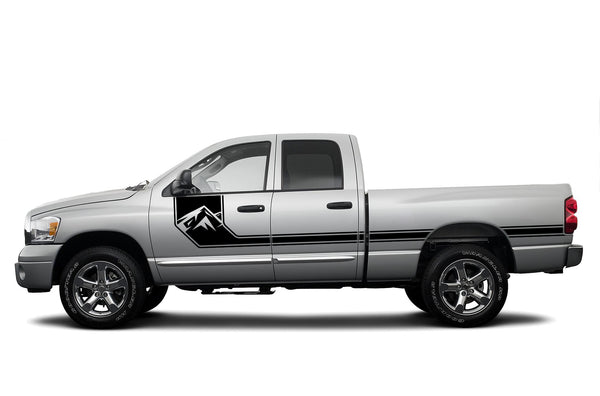 Side line mountain stripes graphics decals for Dodge Ram 2002-2008