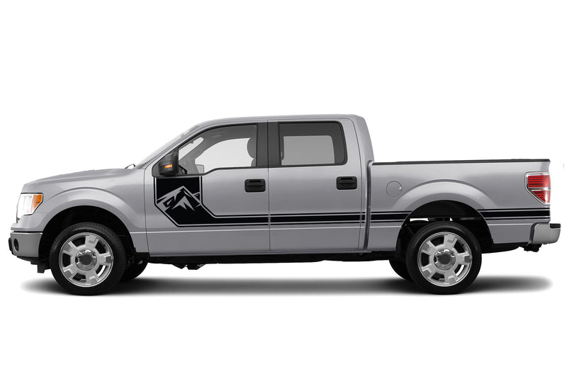 Side line mountain stripes graphics decals for Ford F150 2009-2014