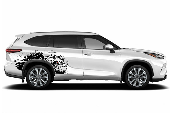 Side rhino splash graphics decals for Toyota Highlander