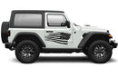 Tattered US flag graphics decals compatible with Wrangler JL 2 doors