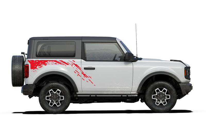 Side back splash decals graphics compatible with Ford Bronco 2 doors