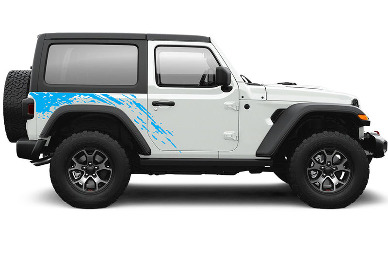 Side back splash graphics decals compatible with Jeep Wrangler JL 2 doors