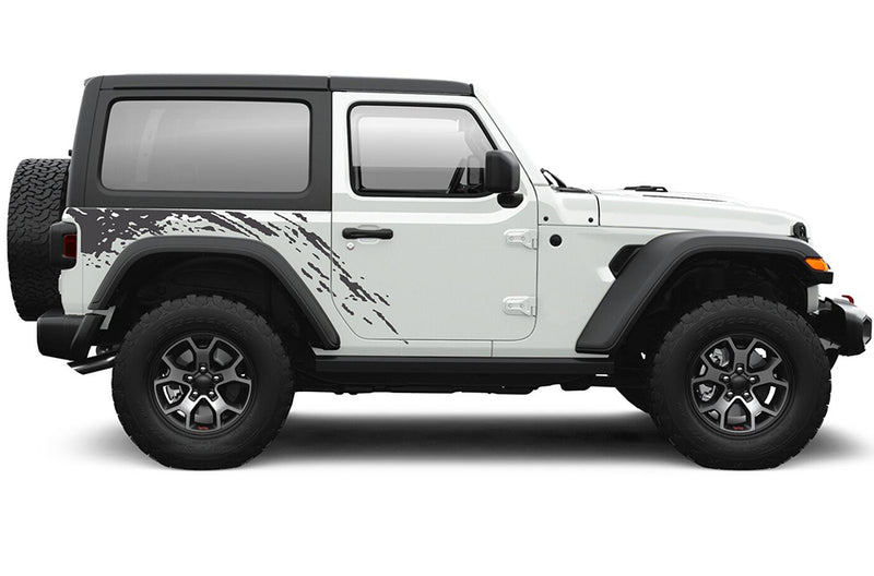 Side back splash graphics decals compatible with Jeep Wrangler JL 2 doors