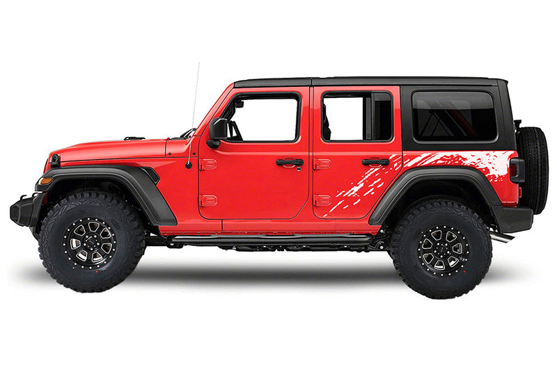 Side back splash graphics decals compatible with Jeep Wrangler JL