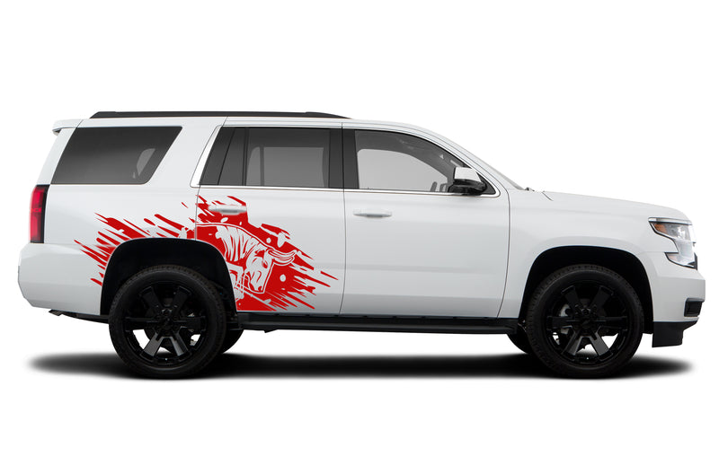 Side back wild bull graphics decals for Chevrolet Tahoe 2015-2020