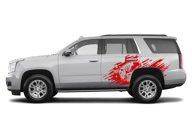 Side back wild bull graphics decals for GMC Yukon 2015-2020