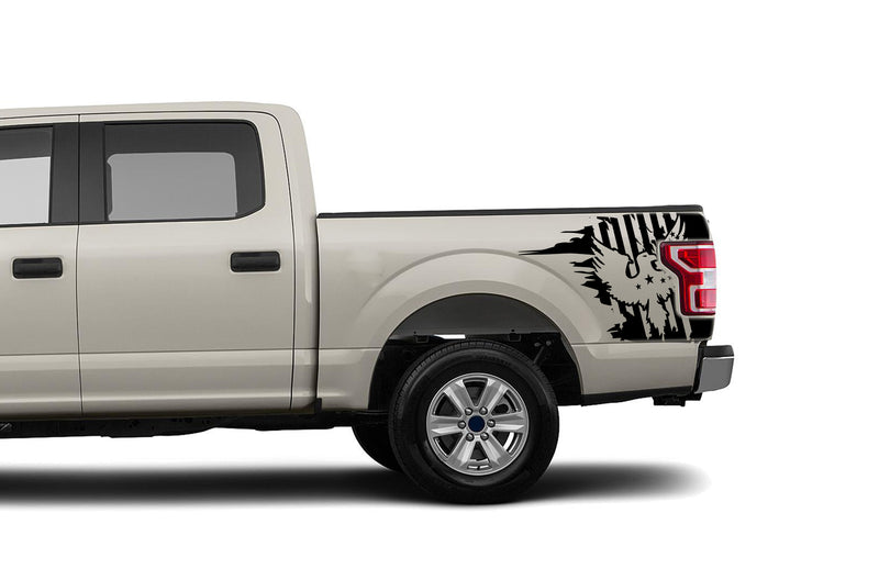 Side bed eagle flag decals graphics compatible with Ford F150 2015-2020