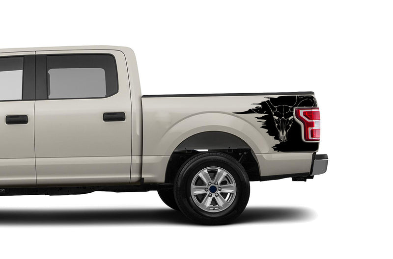 Side bed goat skull decals graphics compatible with Ford F150 2015-2020