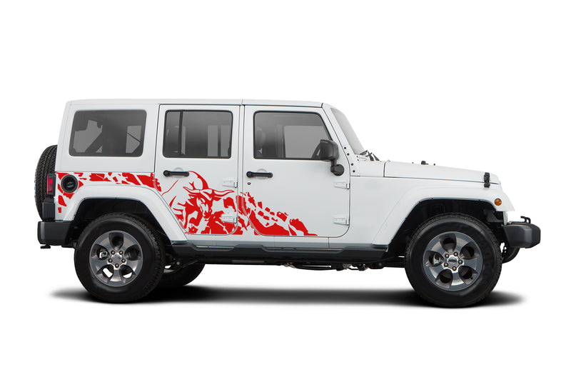 Side bull splash decals graphics compatible with Jeep Wrangler JK