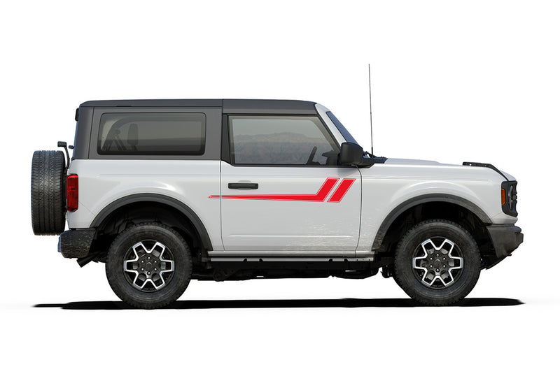 Side direction stripes decals compatible with Ford Bronco 2 doors 