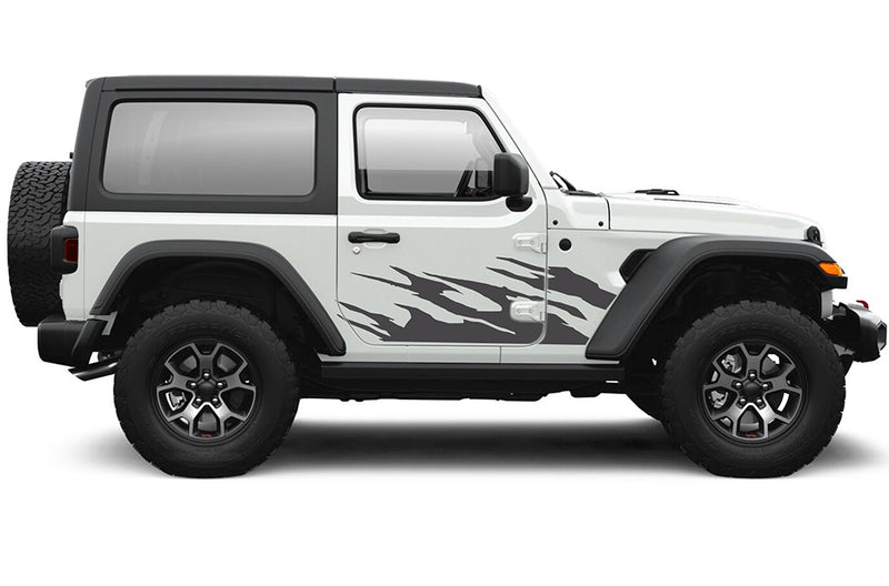 Side door mud splash graphics decals compatible with Jeep Wrangler JL 2 doors