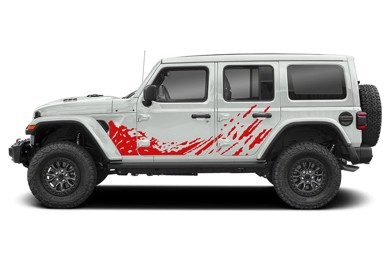 Side door splash graphics decals compatible with Jeep Wrangler JL