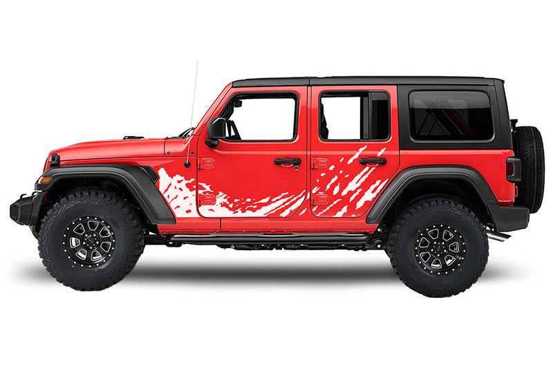 Side door splash graphics decals compatible with Jeep Wrangler JL