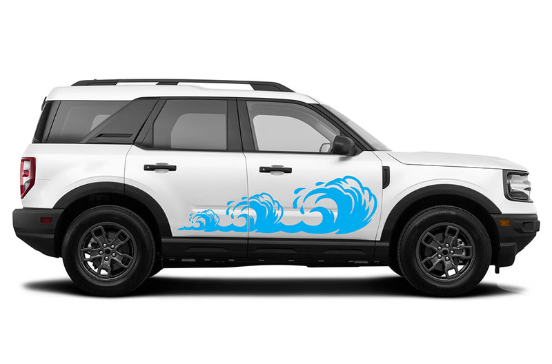 Side door wave graphics decals compatible with Ford Bronco Sport