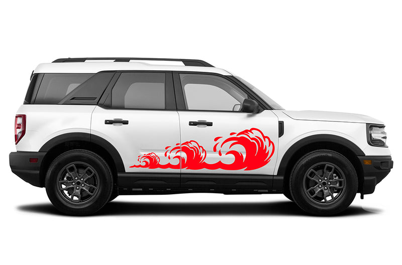 Side door wave graphics decals compatible with Ford Bronco Sport