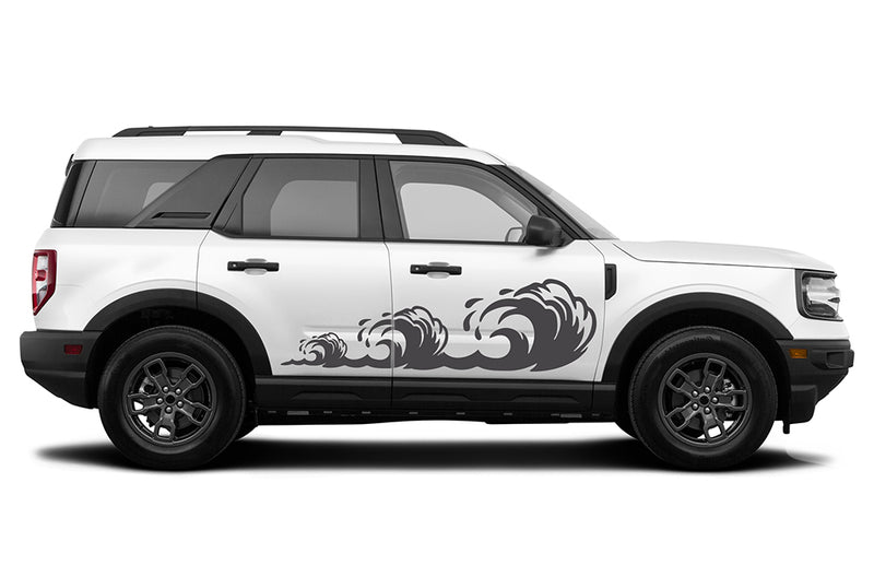 Side door wave graphics decals compatible with Ford Bronco Sport