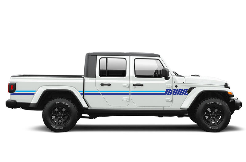 Side hash lines stripes graphics decals compatible with Jeep Gladiator JT