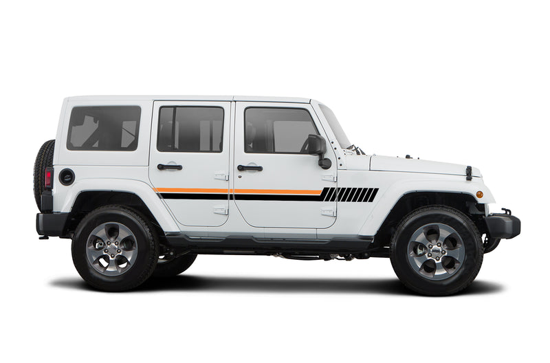 Hash lines stripes decals graphics compatible with Jeep Wrangler JK