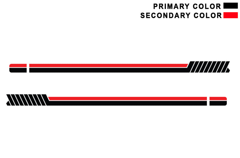 Side hash lines stripes graphics decals compatible with Wrangler JL