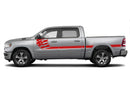 Side line US flag stripes graphics decals for Dodge Ram