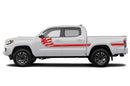 Side line US flag stripes graphics decals for Toyota Tacoma