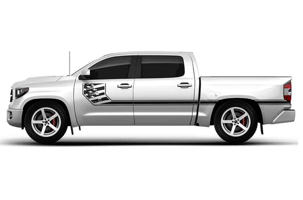 Side line US flag stripes graphics decals for Toyota Tundra