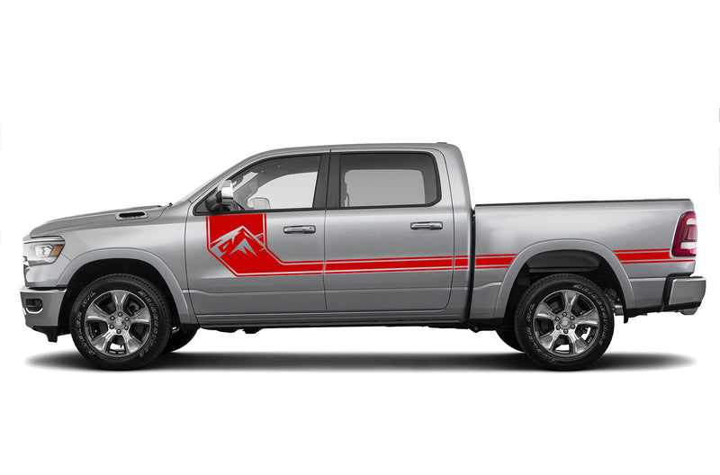 Side line mountain stripes graphics decals for Dodge Ram