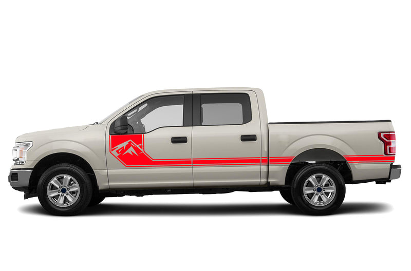 Side line mountain stripes graphics decals for Ford F150 2015-2020