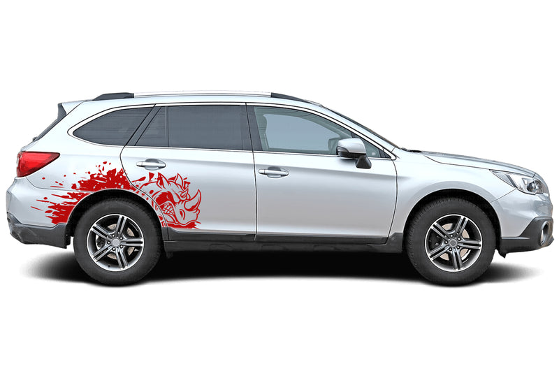 Side rhino splash graphics decals for Subaru Outback 2015-2019