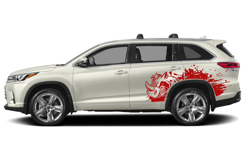 Side rhino splash graphics decals for Toyota Highlander 2014-2019