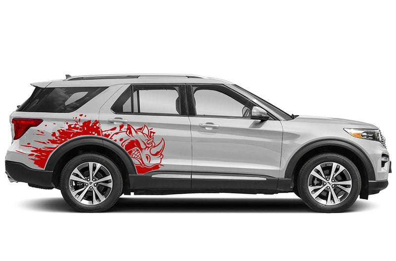 Side rhino splash graphics decals for Ford Explorer