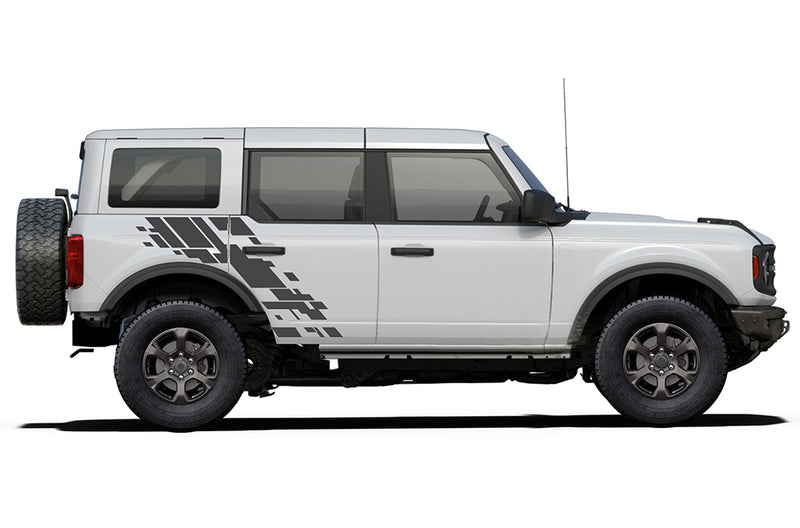 Side upgraded graphics decals compatible with Ford Bronco