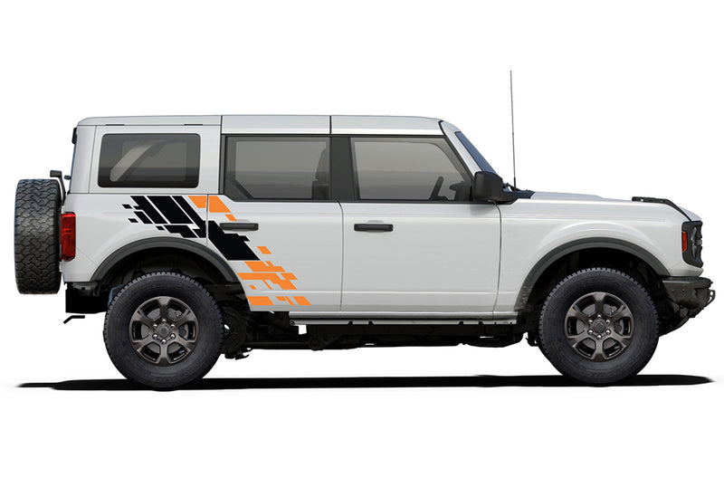 Side upgraded graphics decals compatible with Ford Bronco